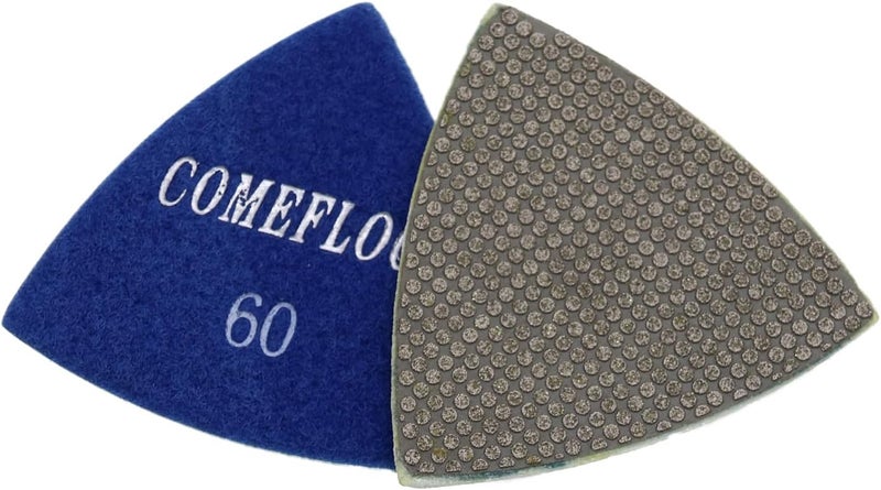ComeFloor Triangular Diamond Polishing Pads for Corner Edge, Electroplated Sanding Pads for Oscillating Multi-Tools, 3’’(80mm), Grit 60, 4PCS - Image 2
